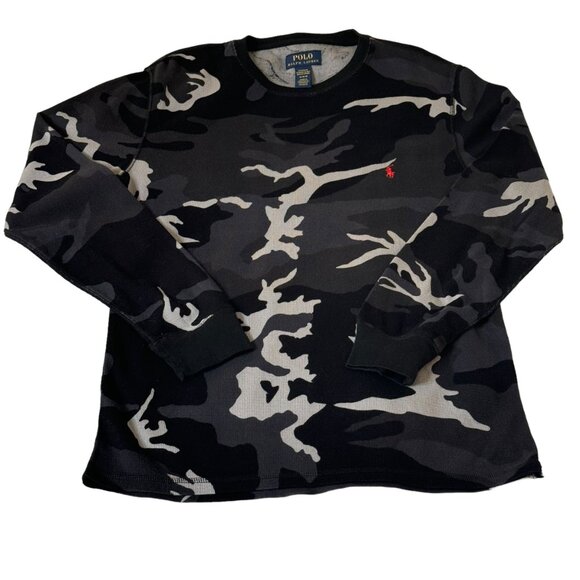 Polo Ralph Lauren Men's Camouflage Sleepwear Top, Size M, Black/Grey Camo - Picture 7 of 7